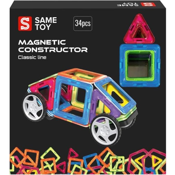 Фото - Магнітний конструктор Same Toy Classic line 34 ел. (MCST-34)